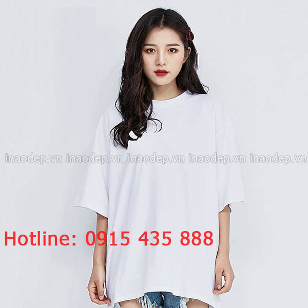 Áo thun tay lỡ màu trắng