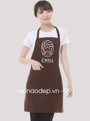 In tạp dề quán CHILL