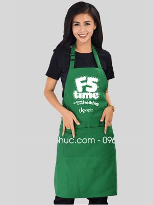 In tạp dề quán F5 Time