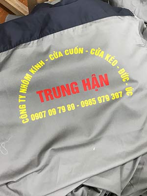 In áo bảo hộ Công ty nhôm kính Trung Hận