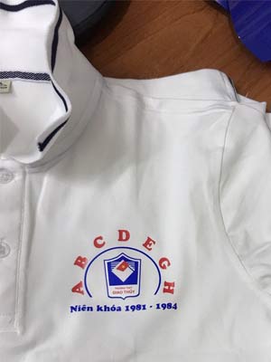 In áo Trường THPT Giao Thủy niên khóa 1981-1984