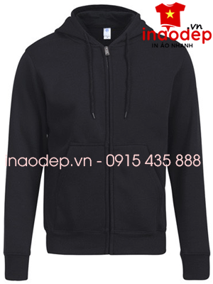 Áo nỉ Hoodie Zip màu đen