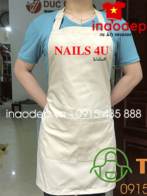 In tạp dề Tiệm Nails 4U Walsall