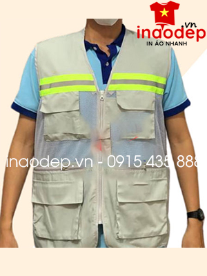 In áo gile đồng phục phản quang