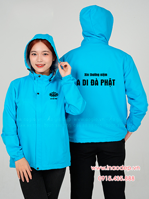 In áo gió đồng phục Xin thường niệm A Di Đà Phật