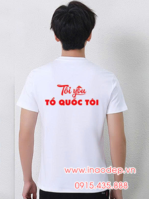 In Áo phông màu trắng In Tôi yêu Tổ quốc tôi