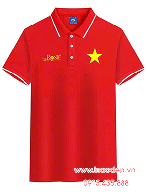 In Áo phông màu đỏ In sao vàng cùng Tôi yêu Tổ quốc Tôi - Roise