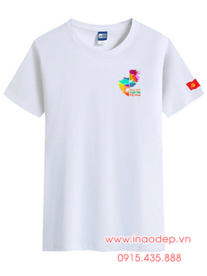 In Áo phông cổ tròn Nhà hát tuổi trẻ Việt Nam - Độc lập - Tự do - Hạnh Phúc