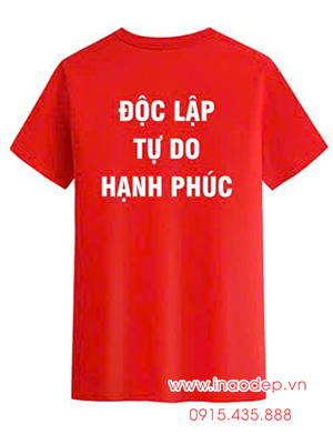 In Áo cờ đỏ sao vàng Độc lập Tự do Hạnh phúc