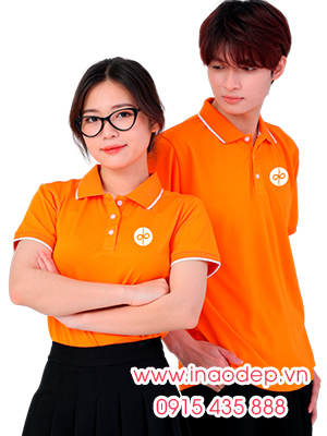 In áo phông đồng phục màu cam