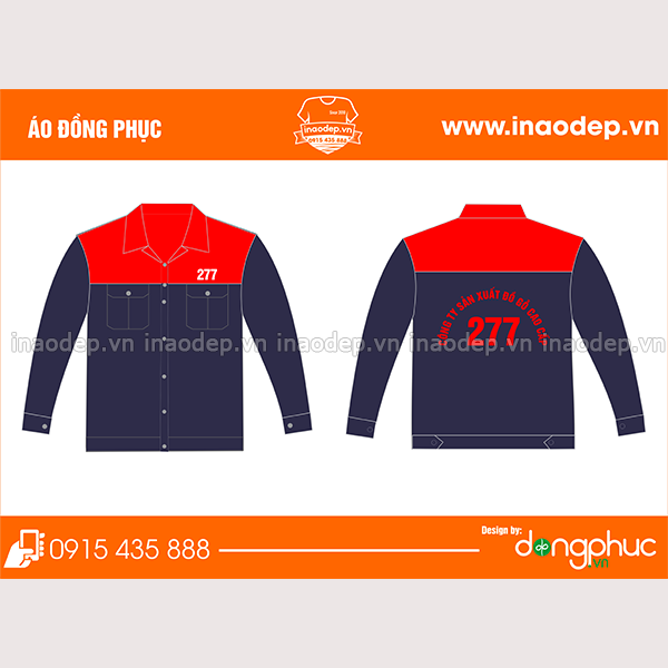 In áo bảo hộ công ty Sản xuất đồ gỗ cao cấp 277 | In ao bao ho
