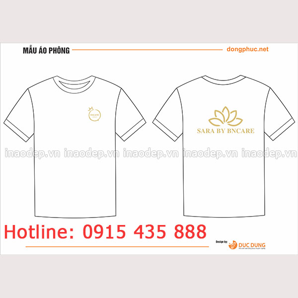 In áo cổ tròn công ty Sara by BNCARE | In ao cong ty