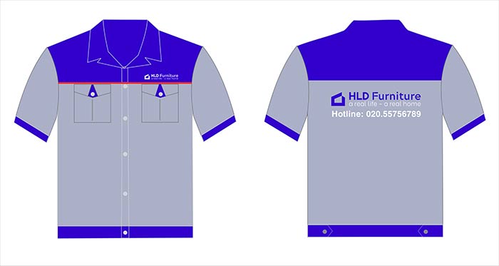 In áo bảo hộ Công ty HLD Furniture | In dong phuc bao ho