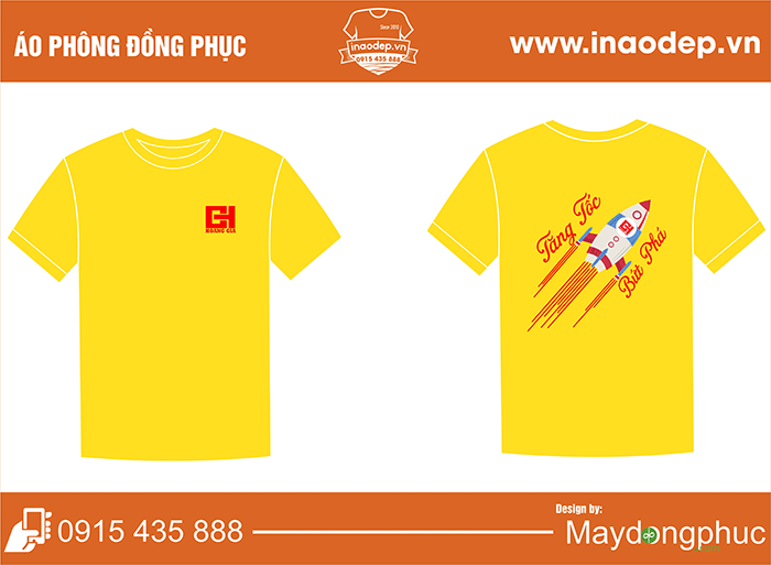 In áo cổ tròn Công ty Hoàng Gia | In ao phong dong phuc