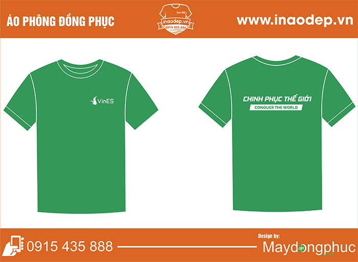 In áo cổ tròn Công ty VinES | In ao phong dong phuc