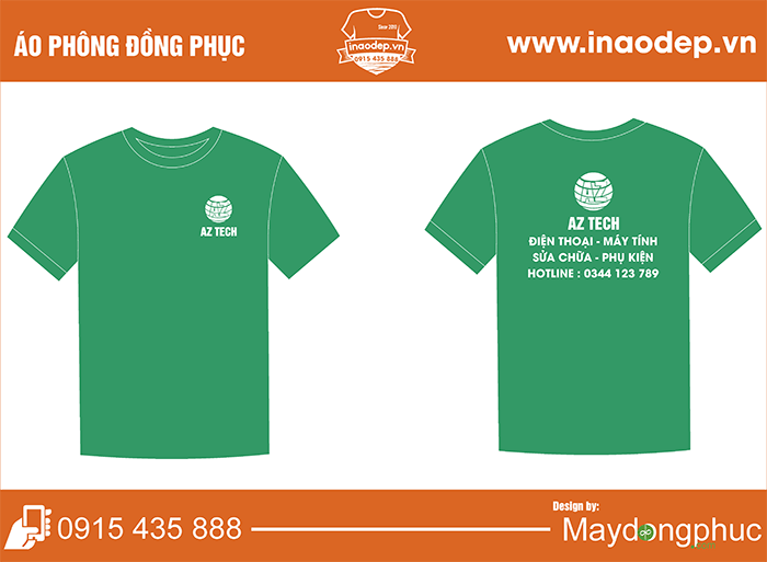In áo cổ tròn Cửa hàng AZ Tech | In ao phong dong phuc