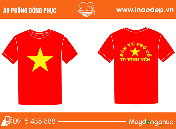 In áo cổ tròn Dân vũ phố cổ TP Vĩnh Yên | In ao phong dong phuc