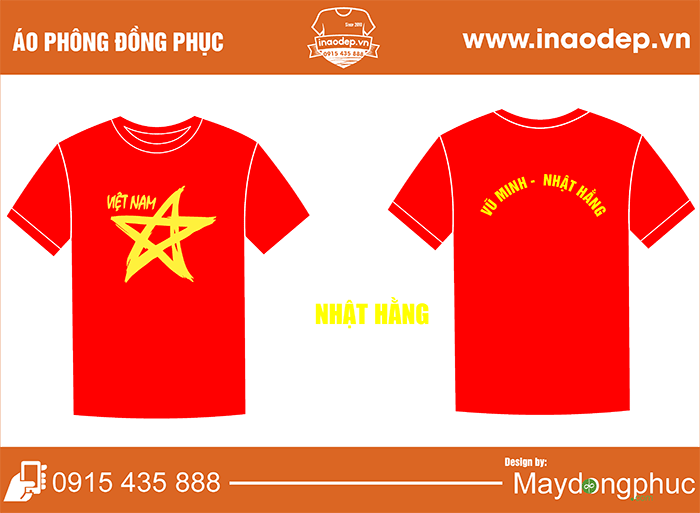 In áo cổ tròn Vũ Minh - Nhật Hằng | In ao phong dong phuc