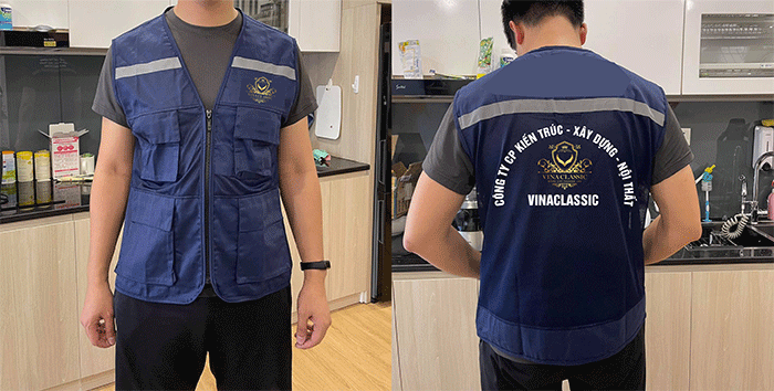 In áo gile Công ty CP kiến trúc xây dựng nội thất Vinaclassic | In ao gile dong phuc
