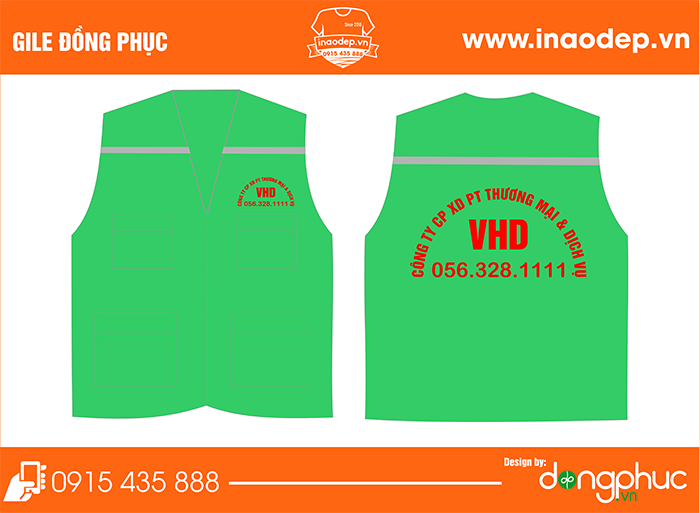 In áo gile Công ty CP XD PT thương mại & dịch vụ VHD| In ao gile dong phuc