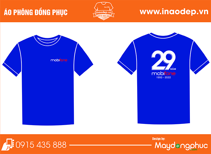 In áo phông cổ tròn Công ty Mobifone | In ao phong dong phuc