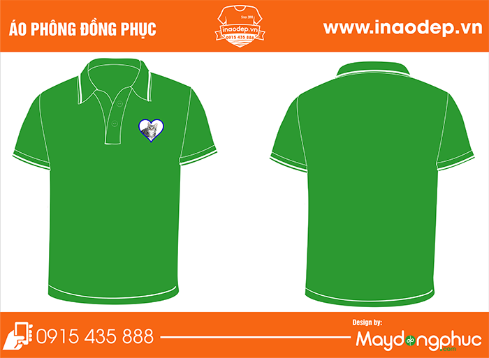 In áo phông đồng niên màu xanh lá | In ao phong dong phuc