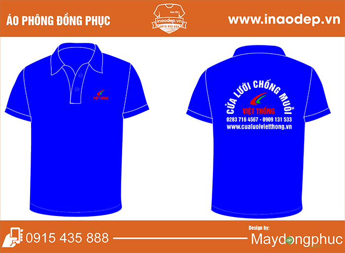 In áo polo Cửa lưới chống muỗi Việt Thống | In ao phong dong phuc