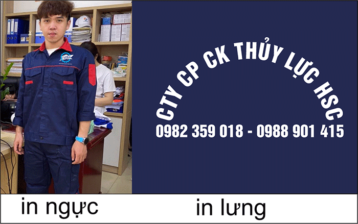 In đồng phục bảo hộ Công ty CP CK thủy lực HSC | In dong phuc bao ho