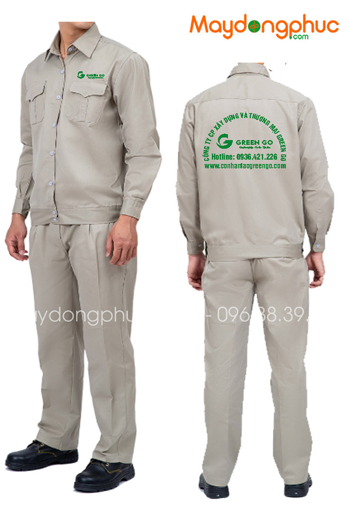 In đồng phục bảo hộ Công ty CP xây dựng và thương mại Green GO | In dong phuc bao ho