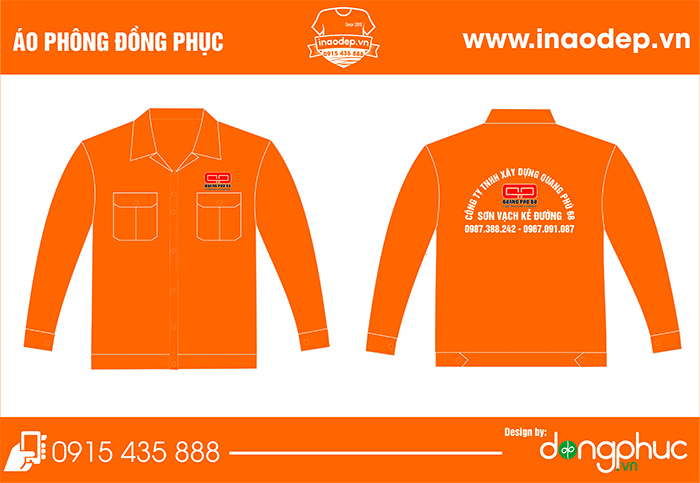 In đồng phục bảo hộ Công ty TNHH xây dựng Quang Phú 68 | In dong phuc bao ho
