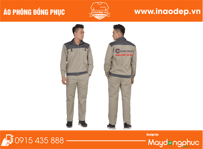 In áo bảo hộ cơ khí Anh Trung | In ao bao ho dong phuc