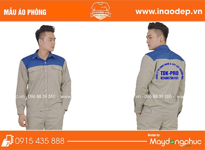 In áo bảo hộ Công ty Công nghệ & xây dựng thương mại TDK-Pro | In ao bao ho dong phuc