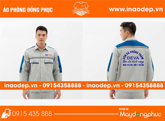 In áo bảo hộ Công ty Sơn chống thấm Deva | In ao bao ho dong phuc