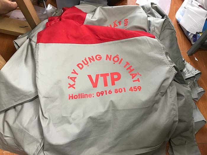 In áo bảo hộ Công ty xây dựng nội thất VTP | In dong phuc bao ho