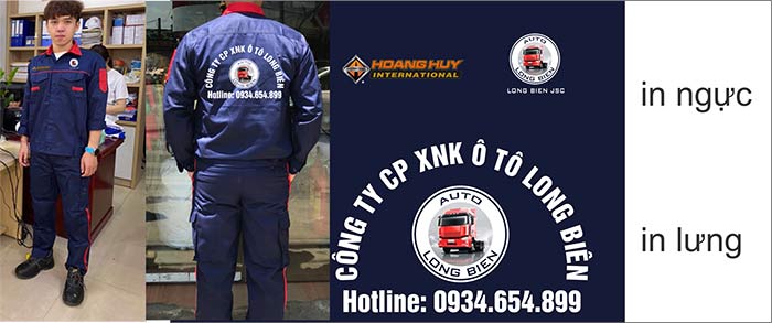 In áo bảo hộ Công ty CP XNK Ô tô Long Biên | In dong phuc bao ho