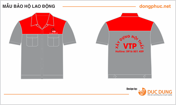 In áo bảo hộ công ty xây dựng nội thất VTP | In ao bao ho