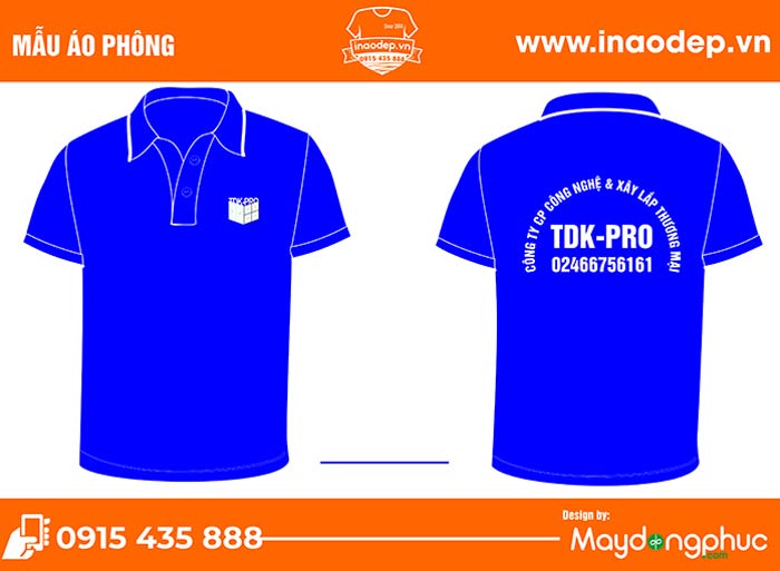 In áo phông công ty công nghệ xây dựng & xây lắp thương mại TDK-Pro | In ao phong dong phuc