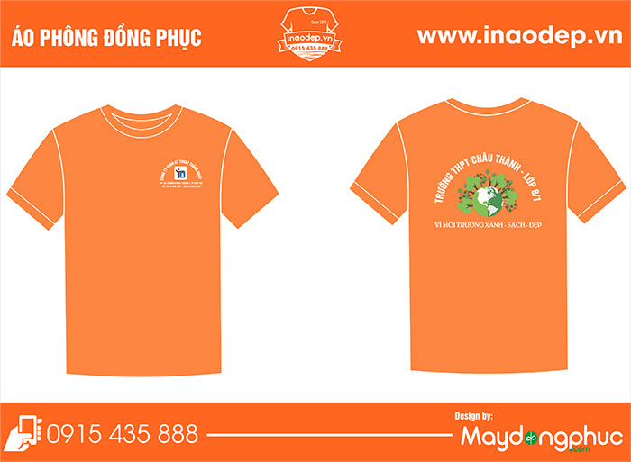 in áo cổ tròn lớp 8/1 Trường THPT Châu Thành | In ao phong hop lop