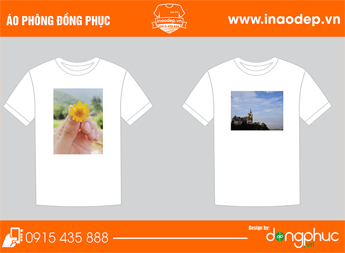 In áo phông cổ tròn mầu trắng | In aocong ty