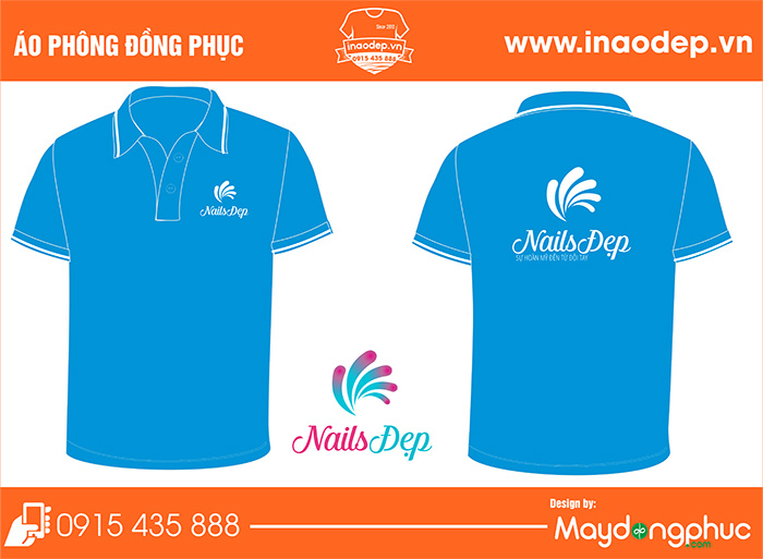 In áo cửa hàng Nails Đẹp | In ao cong ty nha hang