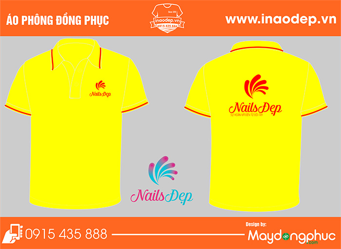 In áo cửa hàng Nails Đẹp | In ao cong ty nha hang