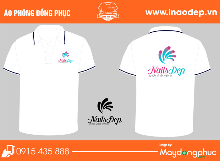 In áo cửa hàng Nails Đẹp | In ao cong ty nha hang