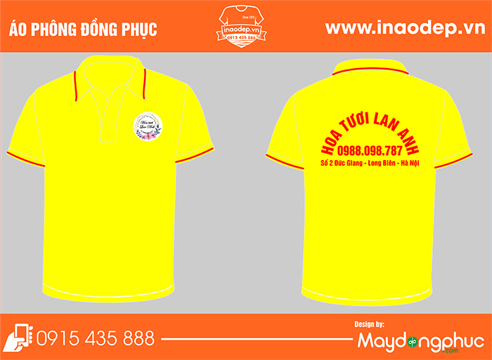 In áo cửa hàng Hoa tươi Lan Anh | In ao phong dong phuc