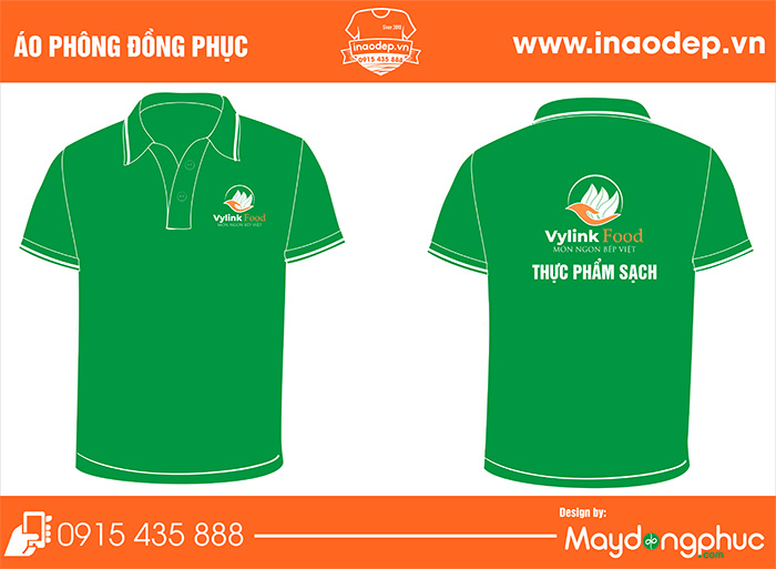In áo cửa hàng VyLink Food | In ao phong dong phuc