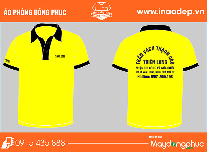 In áo cửa hàng trần vách thạnh cao Thiên Long | In ao phong dong phuc