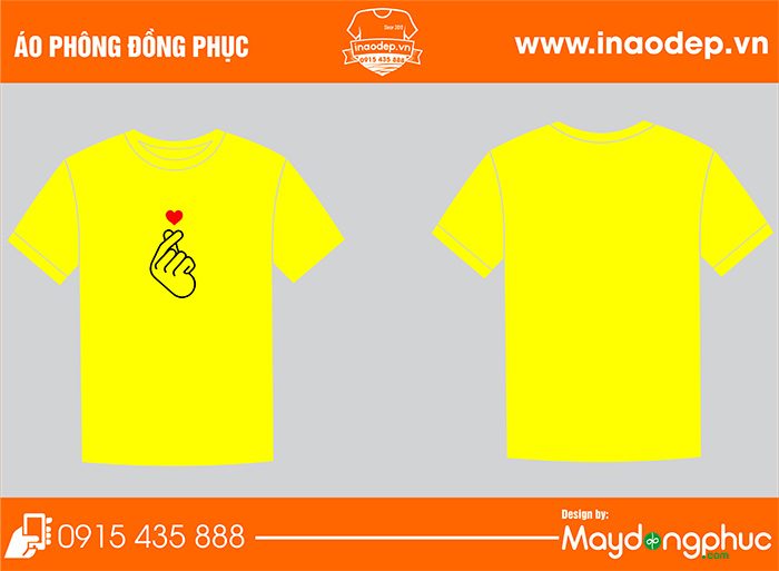In áo đồng phục hình thả tim | In ao cong ty