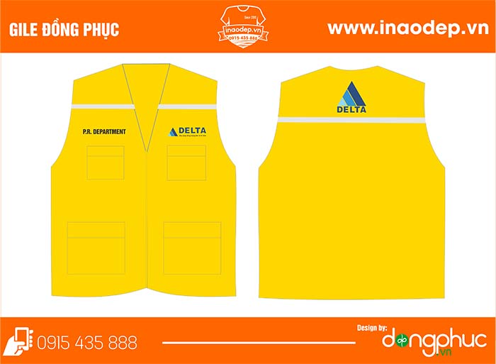 In áo gile đồng phục Bộ phận P.R công ty Delta | In ao gile dong phuc