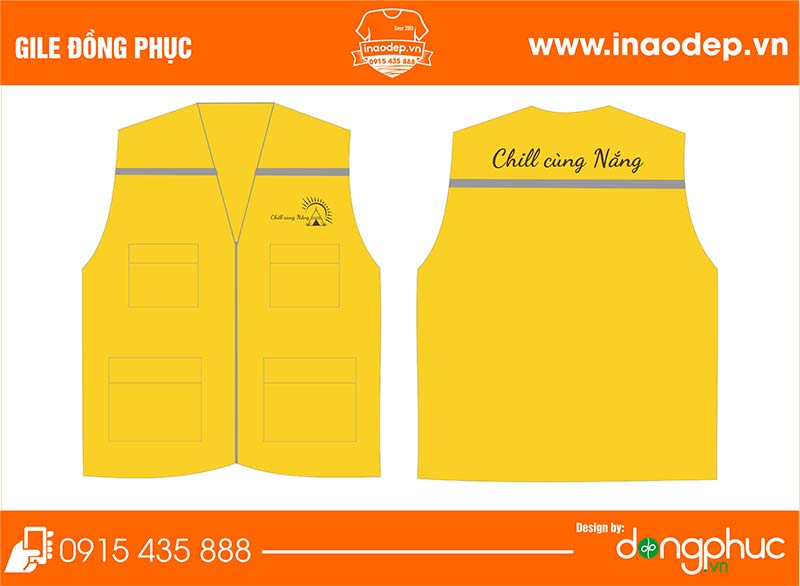 In áo gile đồng phục Chill cùng Nắng | In ao gile dong phuc