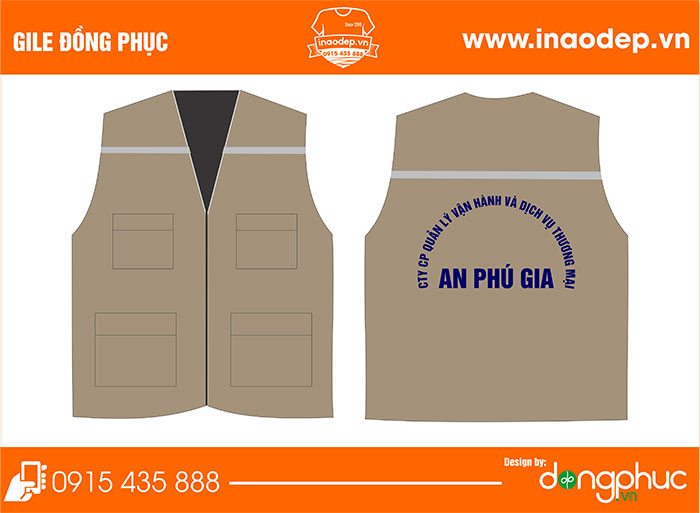 In áo Gile công ty quản lý vận hành An phú Gia | In ao gile dong phuc