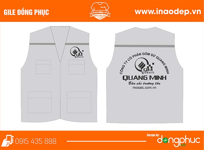 In áo gile đồng phục Công ty CP gốm sứ Quang Minh | In ao gile dong phuc